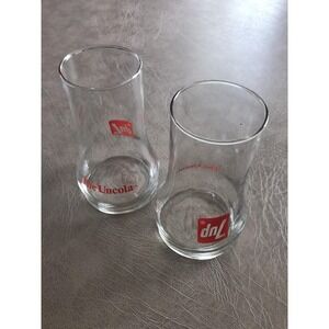 Lot of 2 Vintage 7UP "The Uncola" Upside Down Drinking Glasses